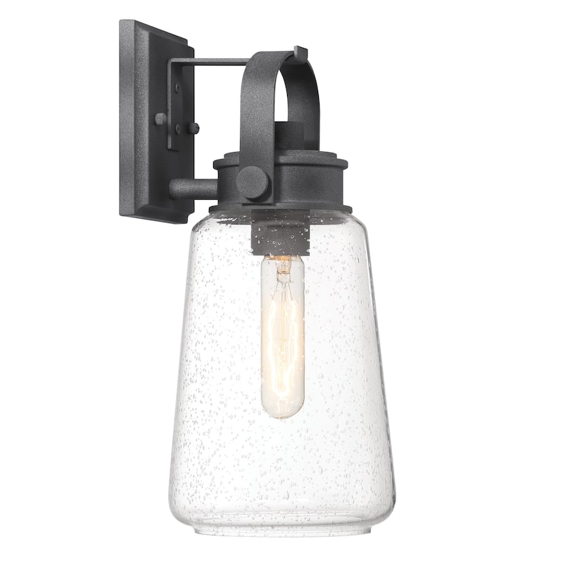 Gage Seedy Glass and Metal Wall Mounted Outdoor Light - 7.1"L x 6.5"W x 14.5"H
