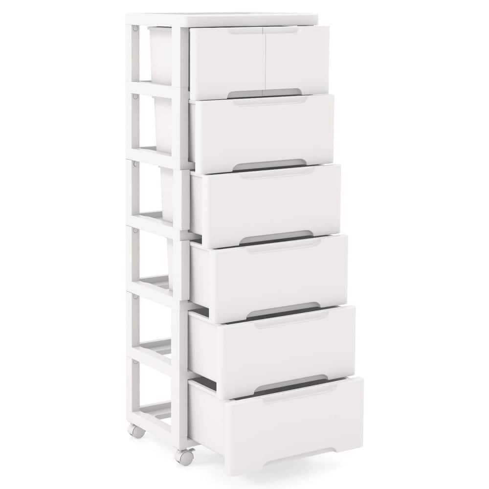 Costway 1 PCS 7-Drawer Plastic Rolling Storage Cart with 4 Universal - See Details