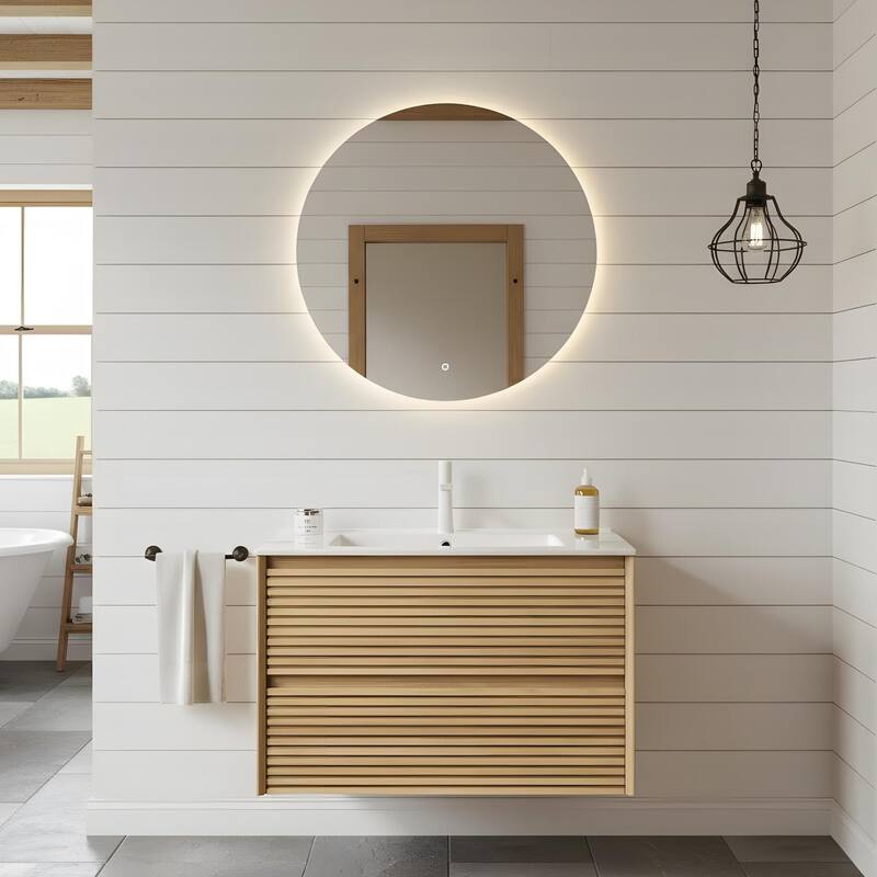 Modern Wall Mounted Bathroom Vanity with Sink