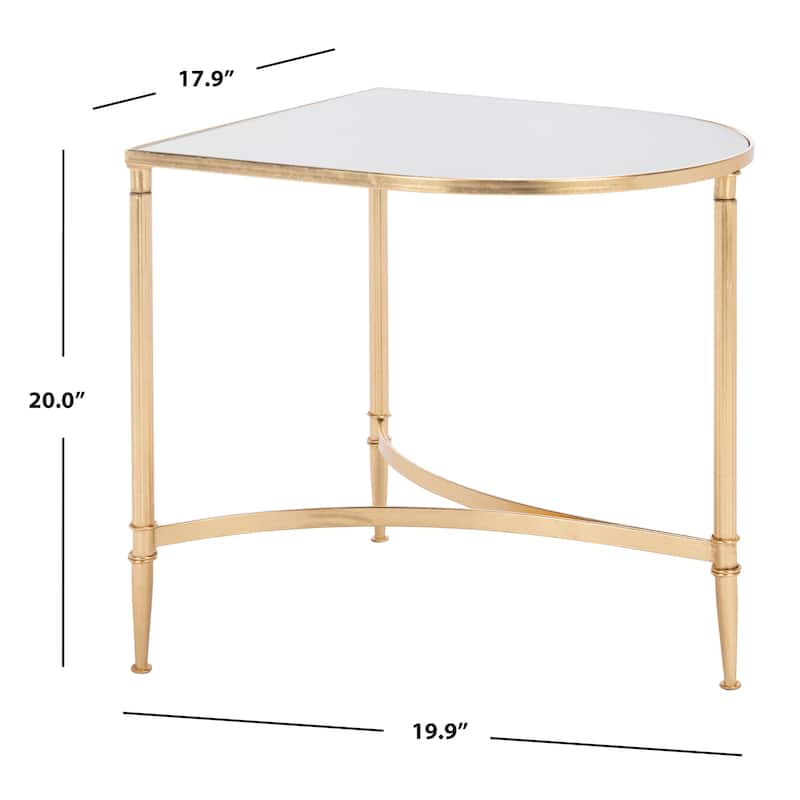 SAFAVIEH Treasures Earlean Gold/ Mirror Top Accent Table - 19.9" x 17.9" x 20" - 20Wx18Dx20H
