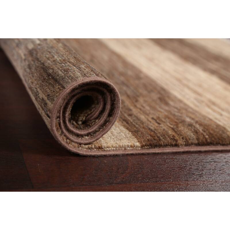 Striped Gabbeh Kashkoli Wool Area Rug Hand-knotted Contemporary Carpet - 2'9" x 4'2"