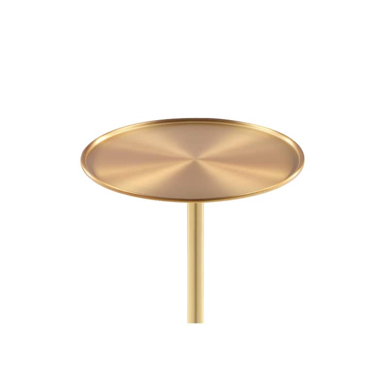 8 in. Gold Round Metal End Table, Sturdy Build End Side Table for Living Rooms