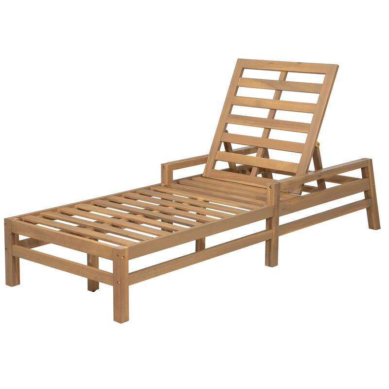 5-Position Adjustable Outdoor Chaise Lounge with Plush Cushions by Leisure Zone