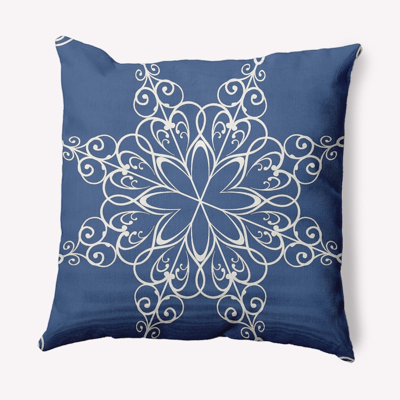 Snowflake Decorative Christmas Throw Pillow - 26" x 26" - Blue