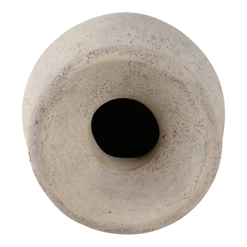 Decorative Vase - Ivory Pottery Rustic Matte Finish, 24"