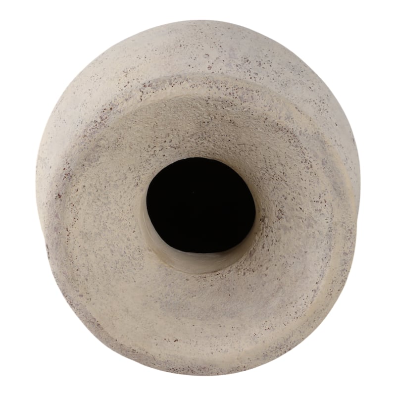 Terracotta Vase Rustic Matte Decorative Accent for Home - 25" White