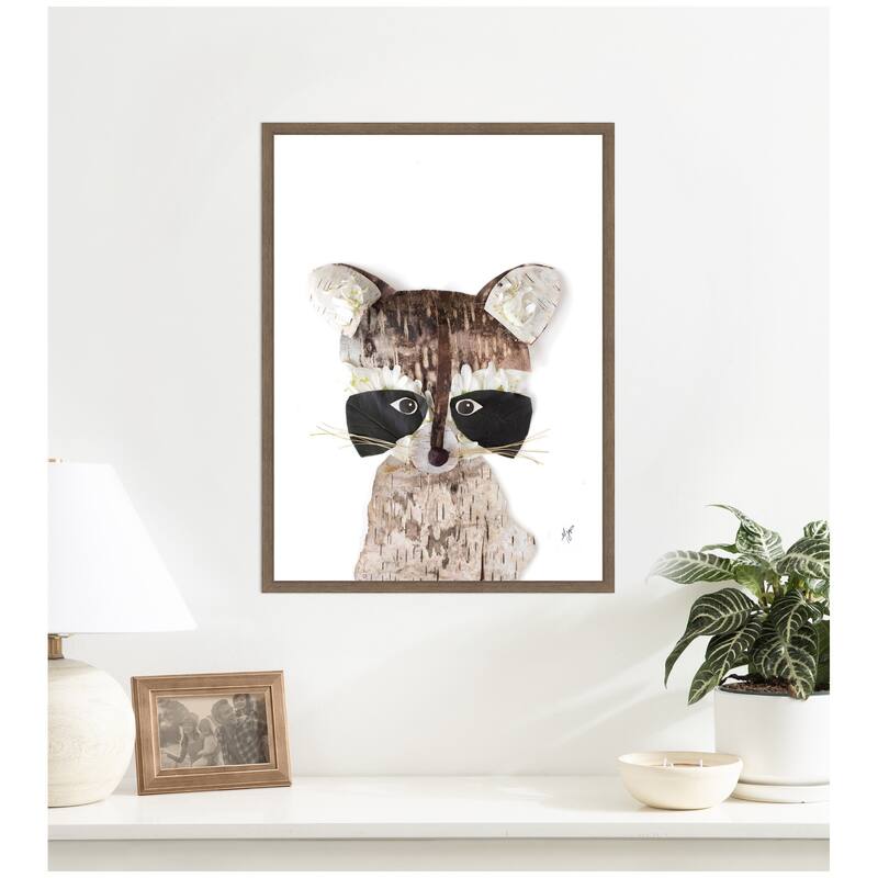 Kate and Laurel Animal by Madeline Jeppesen Framed Canvas Wall Art Print