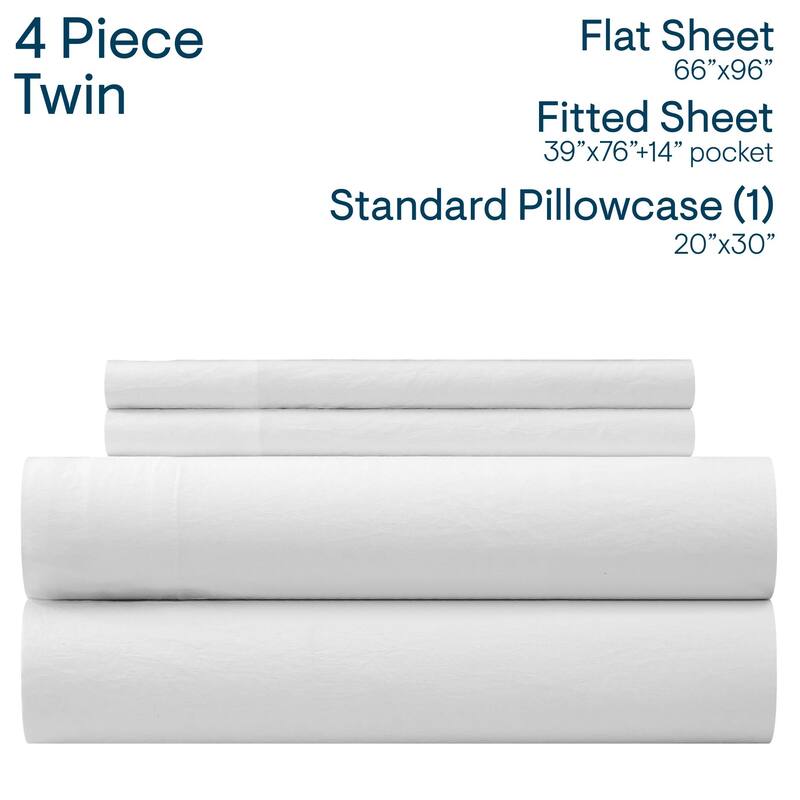 Aeropostale Premium All Season Microfiber White Sheet Set