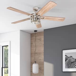 52" Honeywell Bonterra Brushed Nickel Contemporary Indoor LED Ceiling Fan with Light and Remote Control