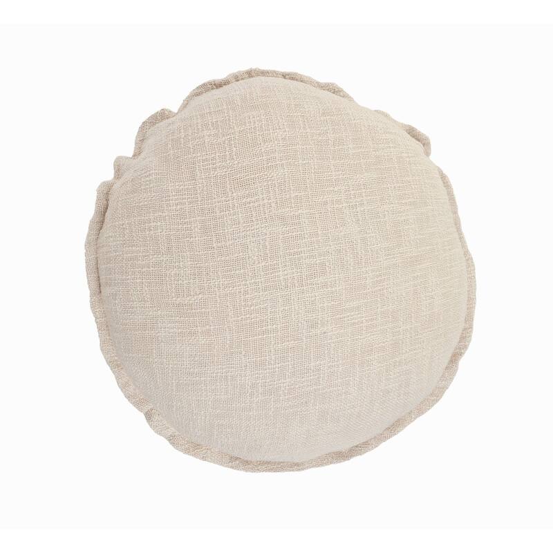 20" Beige Solid Round Throw Pillow