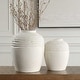 preview thumbnail 2 of 5, Uttermost Luna Ridge White Ceramic Vases Set/2
