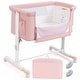 preview thumbnail 3 of 17, Babyjoy 3-in-1 Baby Bassinet Beside Sleeper Crib with 5-Level - See Details Pink