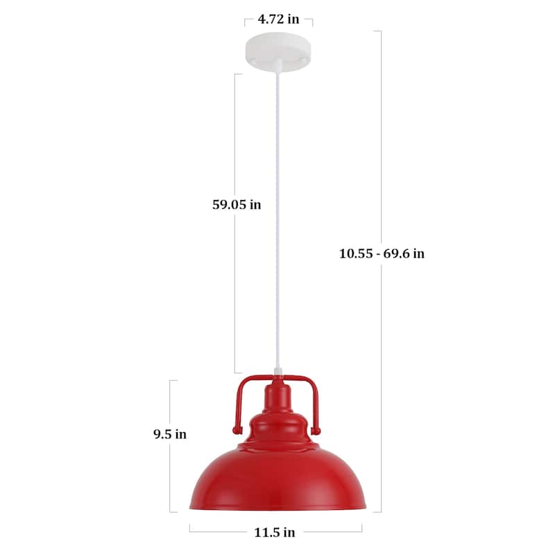 1-Light Semi Flush Mount Chandelier, Dome Pendant for Dining Room Living Room Bedroom Kitchen
