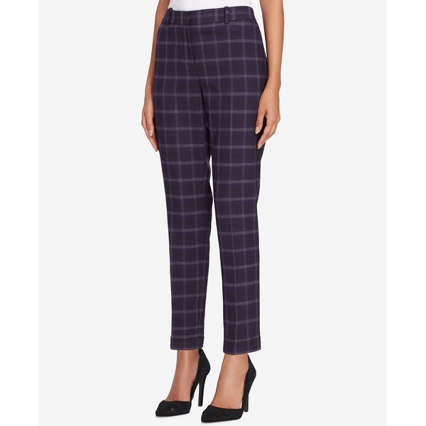 plaid skinny dress pants