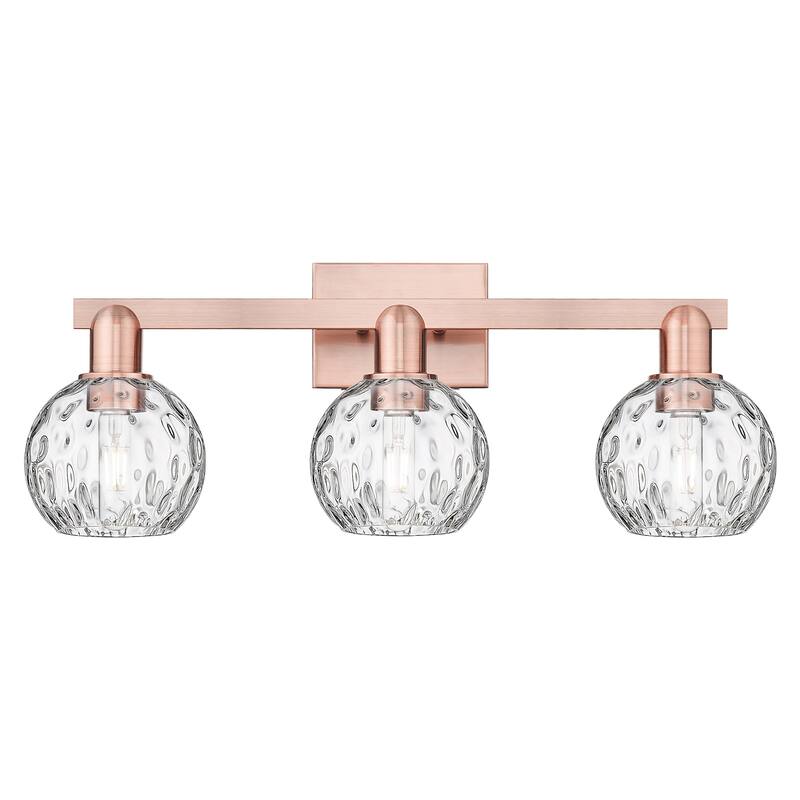 Innovations Lighting 716-3W-10-25 Athens Water Glass Vanity Athens - Antique Copper / Clear Water Glass