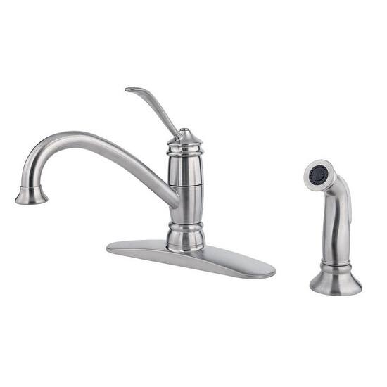 Price Pfister Lf0344als Brookwood Single Handle Kitchen Faucet With Side Sprayer Stainless Steel Overstock 16810302