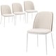 preview thumbnail 19 of 71, Tule Mid-Century Modern PU Leather/Velvet/Suede Fabric Upholstered Dining Chair with White Steel Frame (Set of 4)