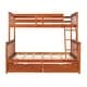 preview thumbnail 15 of 18, Artsy Twin-Over-Full Bunk Bed with Ladders and Two Storage Drawers, Maximized space, Solid Construction, Walnut