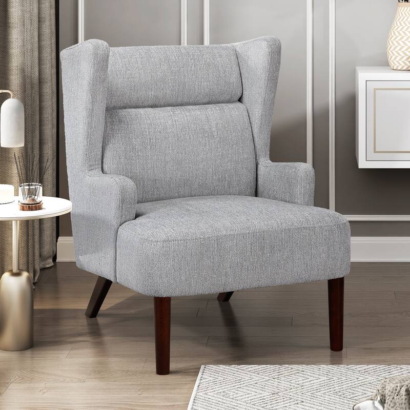Oakhill 27.5" Chenille Accent Chair - Espresso Finish Solid Wood Legs
