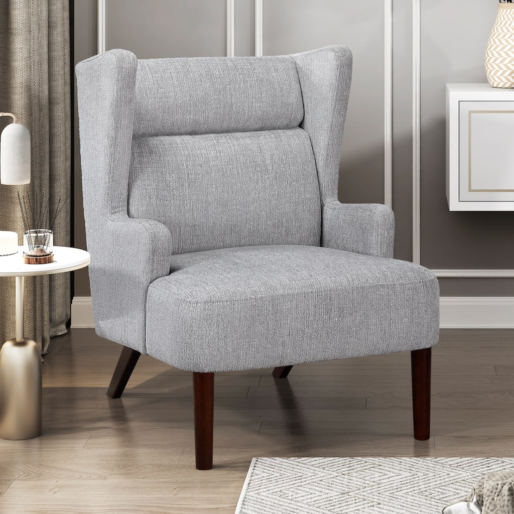 Oakhill 27.5" Chenille Accent Chair - Espresso Finish Solid Wood Legs