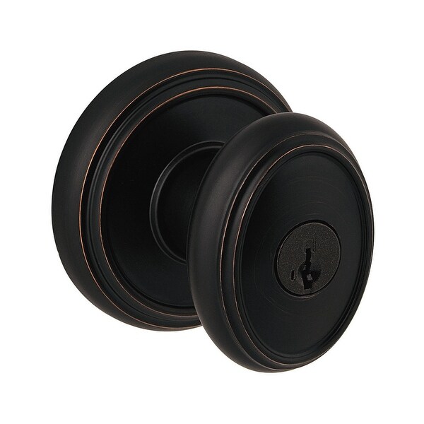 Baldwin 354CYK-RDB-SMT Carnaby Keyed Entry Knobset with Round Rosette from the Prestige Collection - Venetian Bronze