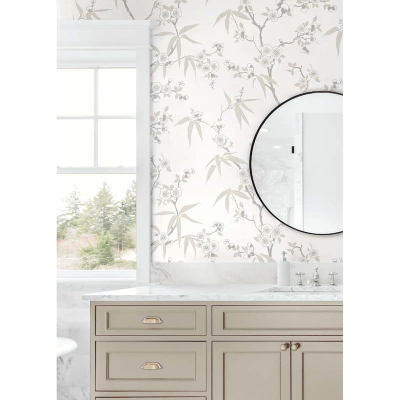 Seabrook Designs Asian Blossom Trail Nonwoven Unpasted Wallpaper