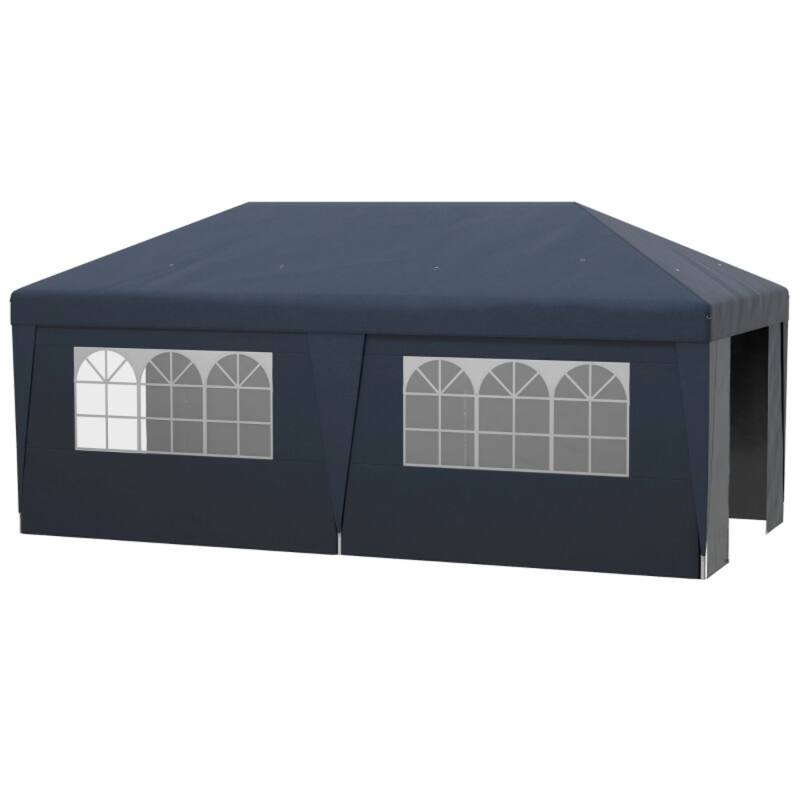 Foldable Pop-Up Gazebo Party Tent with Adjustable Legs and Windows 2 Doors Included Carry Bag - 232.25" L x 117" W x 112.25" H