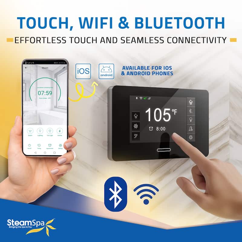 Black Series Wifi and Bluetooth 6kW Steam Bath Generator Package