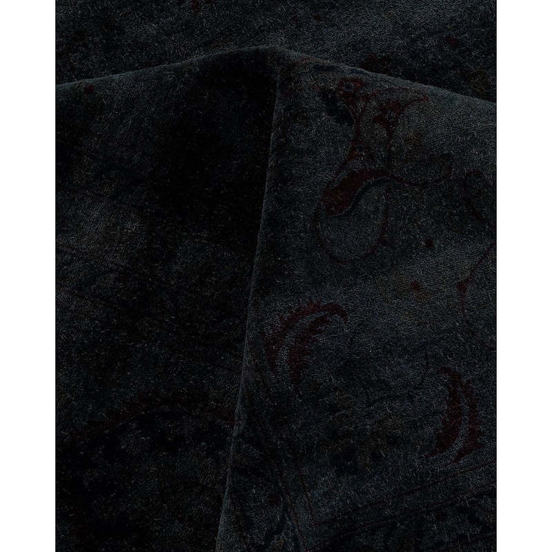 Overdyed, One-of-a-Kind Hand-Knotted Area Rug - Black - 12' 2" x 16' 3"