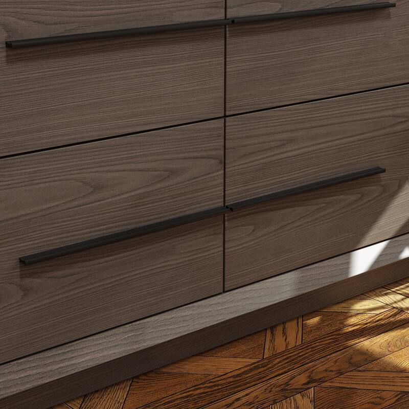 6 - Drawer Brown Wood Dresser: Large - Capacity Storage, Modern Minimalist Design Storage Cabinet Chest