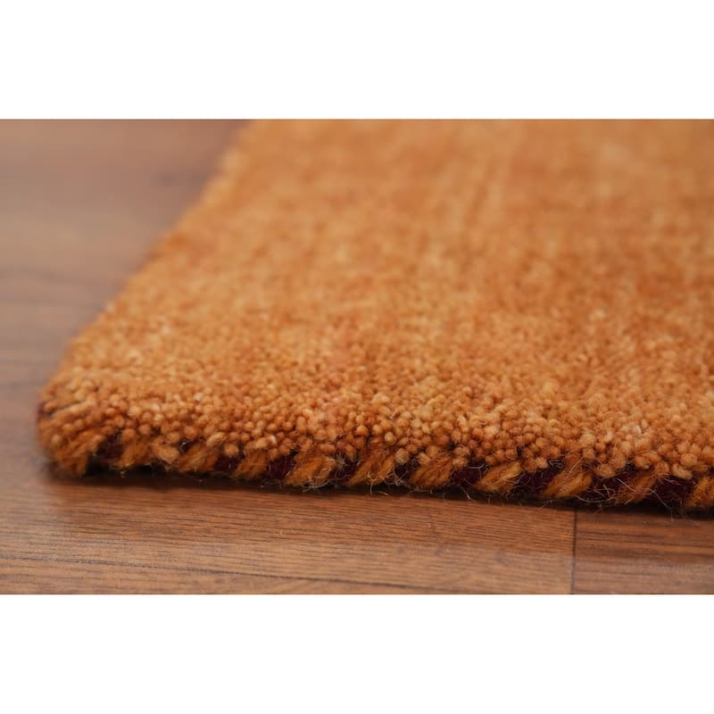 Hand Knotted Oriental 100% Wool Carpet Tribal Animal Pictorial Oranges & Rust Gabbeh Area Rug - 7' 11'' X 7' 8''
