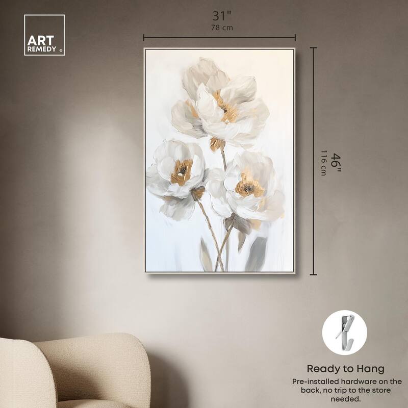 Silvered Flora II Canvas by Art Remedy