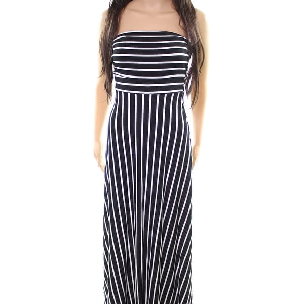 west kei strapless stripe maxi dress