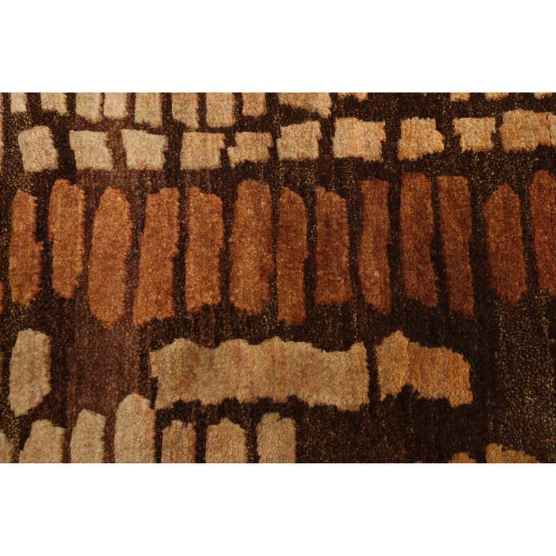 ECARPETGALLERY Hand-knotted Tangier Brown Wool Rug - 8'2 x 9'9