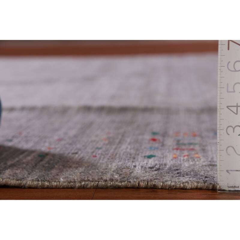 Hand Knotted Oriental 100% Wool Carpet Tribal Tribal Greys & Charcoal Gabbeh Area Rug - 11' 4'' X 8' 10''