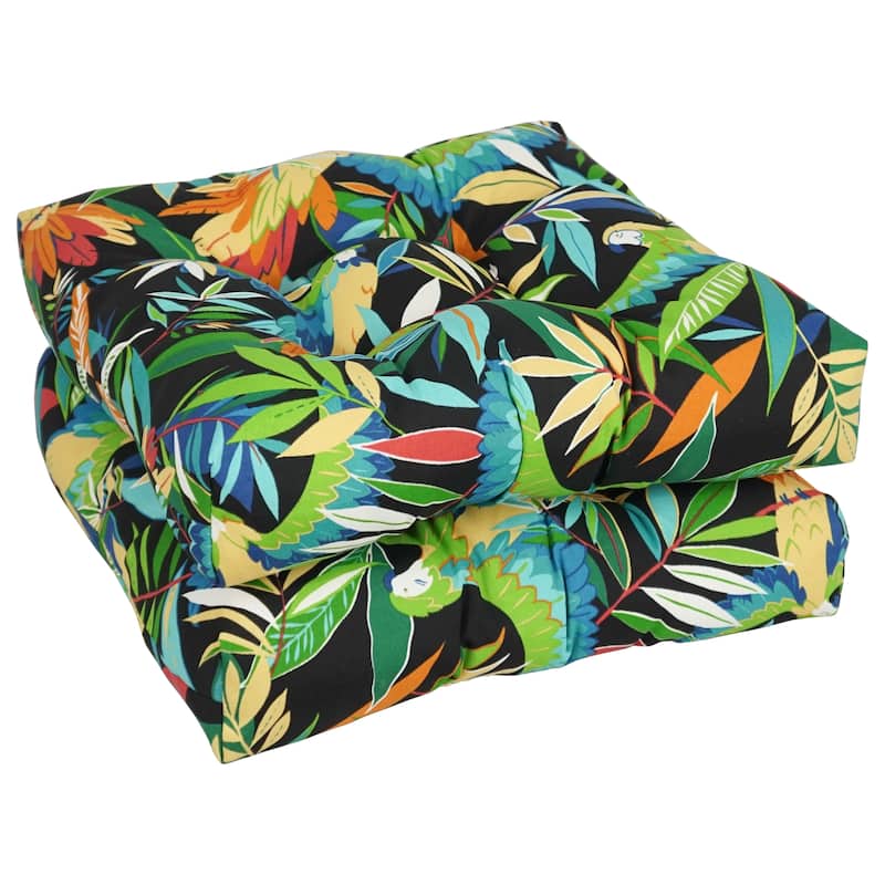 19-inch Square Indoor/Outdoor Chair Cushions (Set of 2) - 19" x 19" - Tucuman Ebony