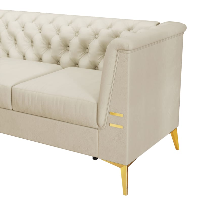 3seat Classic Chesterfield Sofa with Metal Sofa Legs