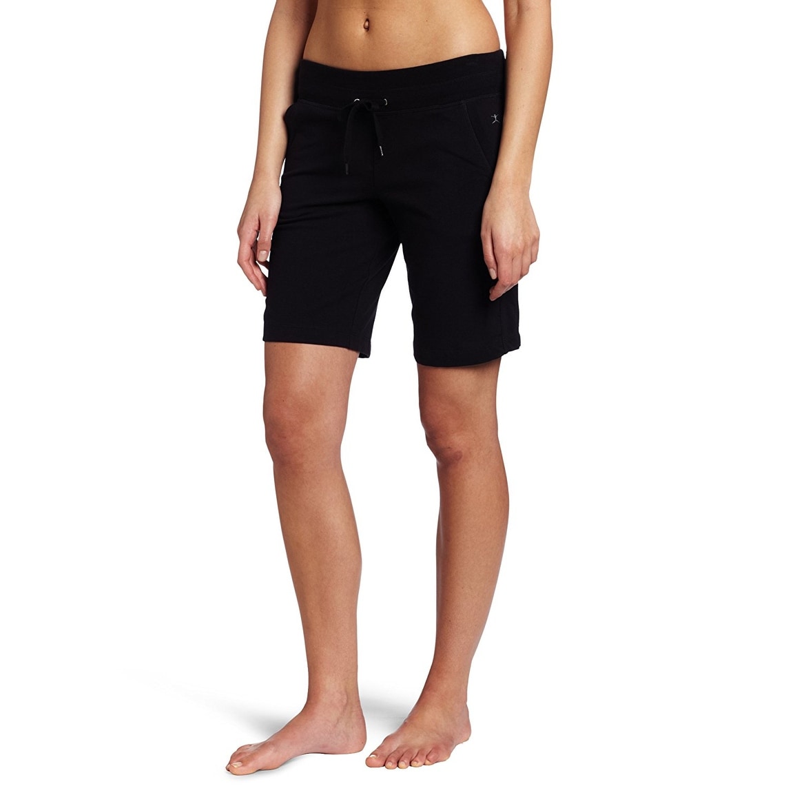 womens black walking shorts