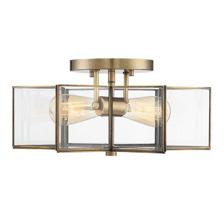 Trade Winds Stella Star Semi-Flush Mount Ceiling Light in Natural Brass