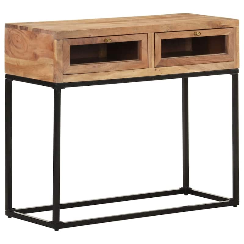 vidaXL Console Table 35.4"x13.8"x29.9" Solid Acacia Wood