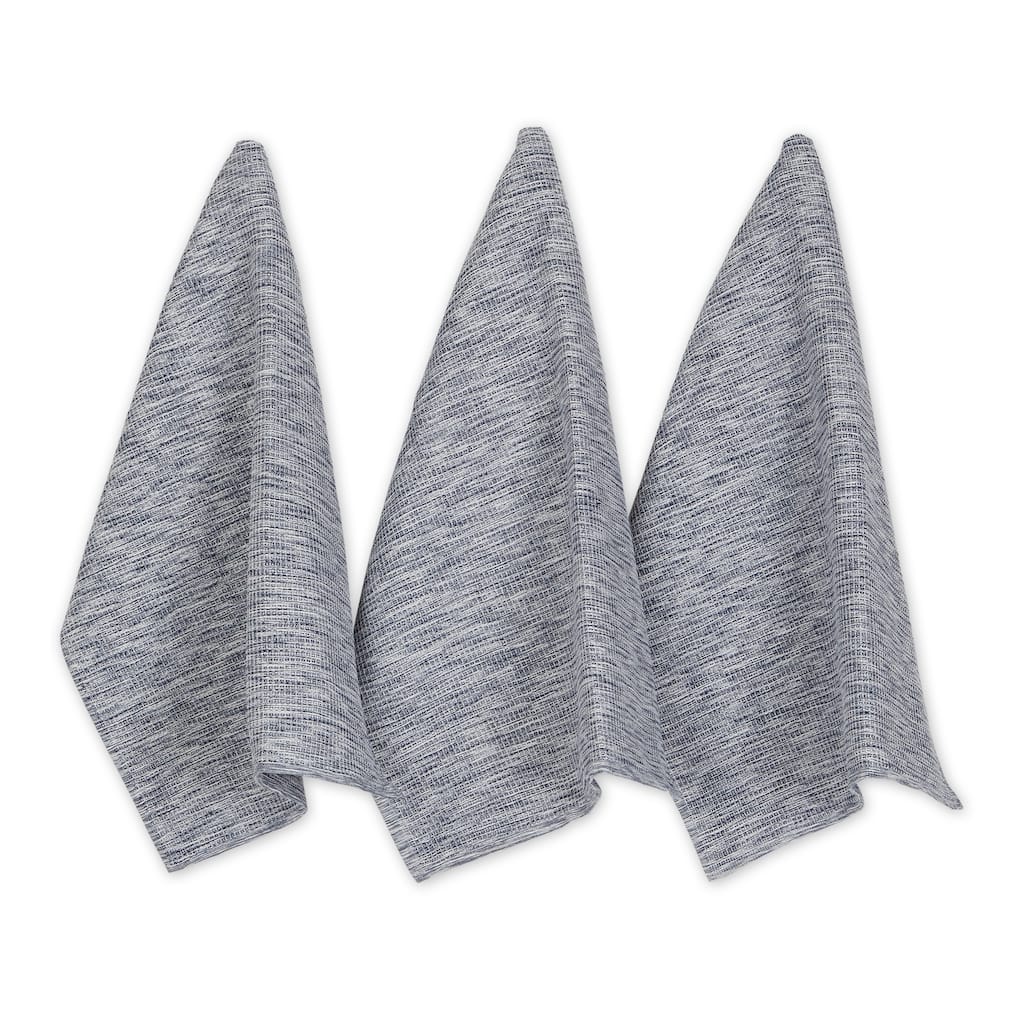 Leather Brown And Off-White Tonal Recycled Cotton Waffle Dishtowel (Set of 3) 20x30