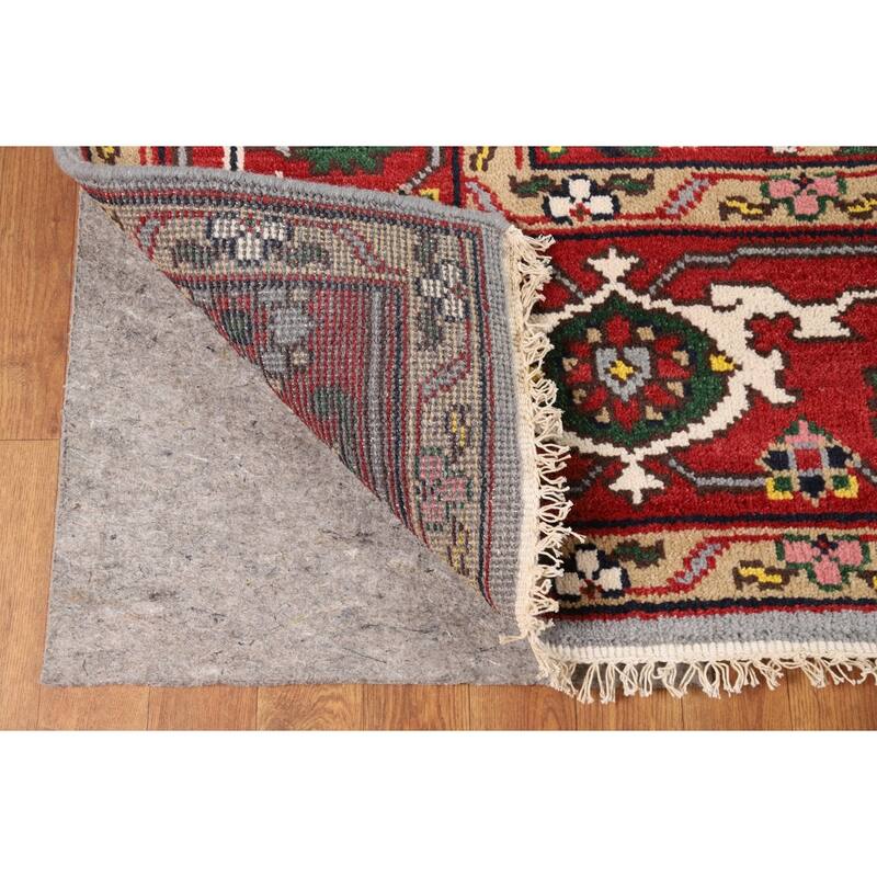 Light Blue Geometric Heriz Serapi Indian Area Rug Handmade Wool Carpet - 7'11"x 10'5"