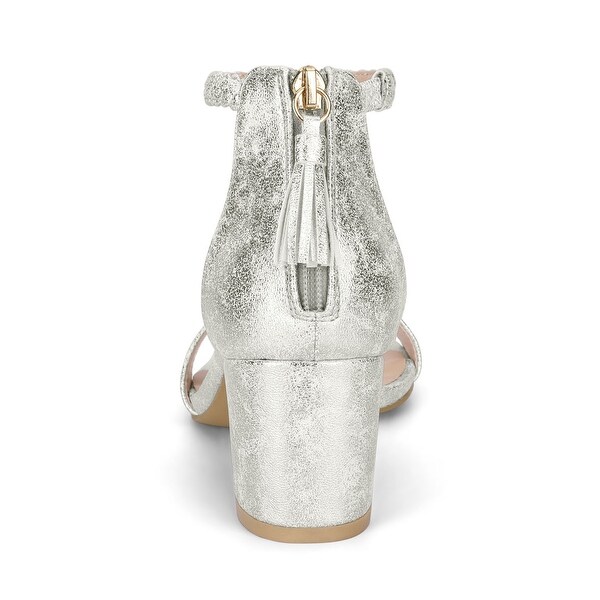 tassel block heel sandals