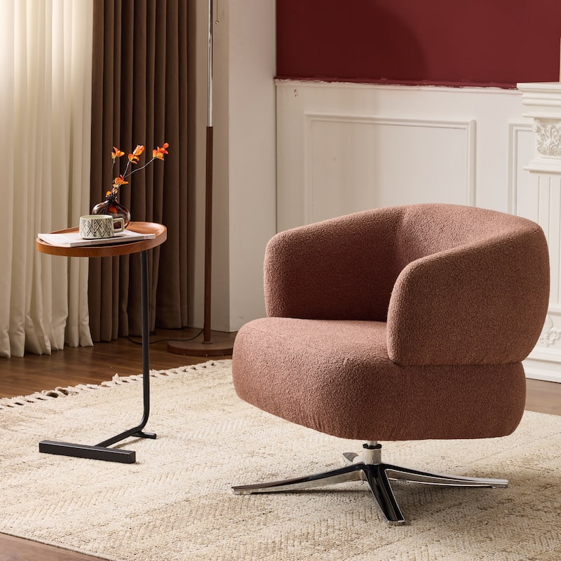 Swivel Chair Leisure Chair Side Chair, Rustic Accent Chair Reception Chair Red Reading Chair Armchair