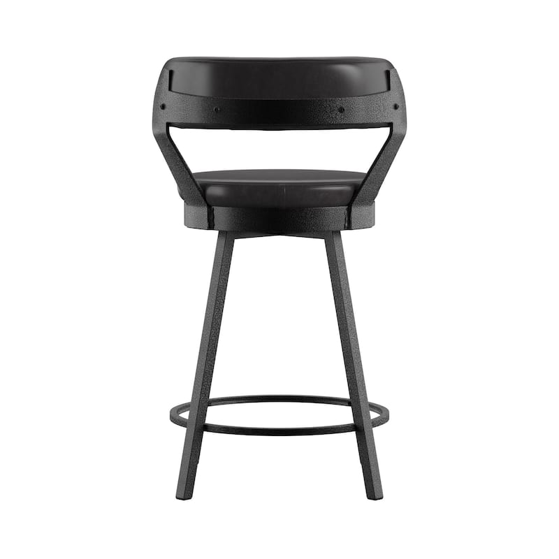 Harley Faux Leather Graphite Grey Metal Swivel Stools (Set of 2) by iNSPIRE Q Modern
