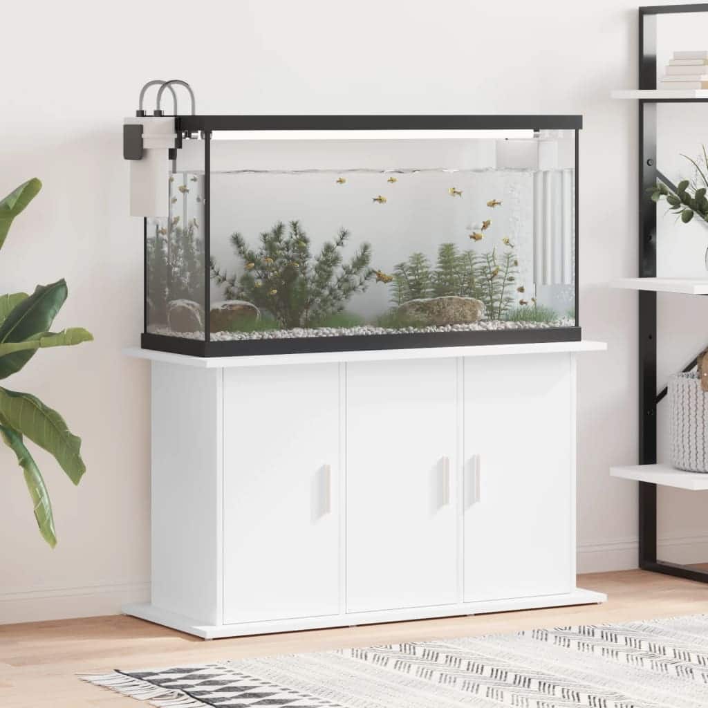 vidaXL Aquarium Stand White Engineered wood 39.8 in x 16.1 in x 22.8 in - 16.1 x 39.8 x 22.8
