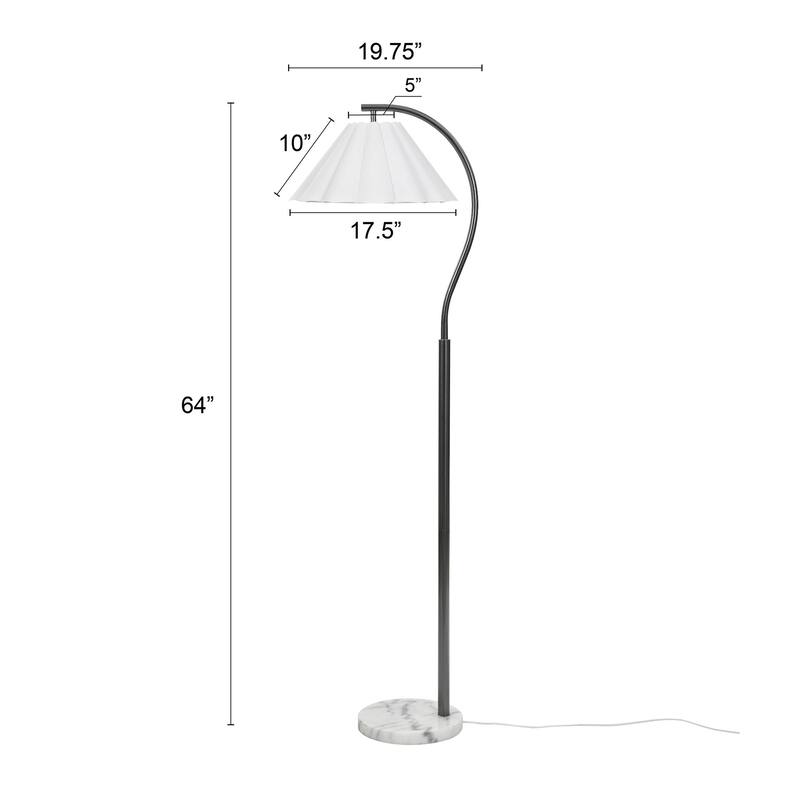 Tamara Day for Stylecraft Vivienne Floor Lamp - White Marble & Black Nickel