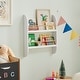 preview thumbnail 7 of 15, Danya B. Steiner White Rounded Contemporary 2-Tier Kids Wall-Mount Bookcase with Contrasting Wood-toned Rods