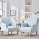 preview thumbnail 16 of 49, Rolled Armchair Accent Chair Set of 2 Blue/ Grey/ Brown Blue