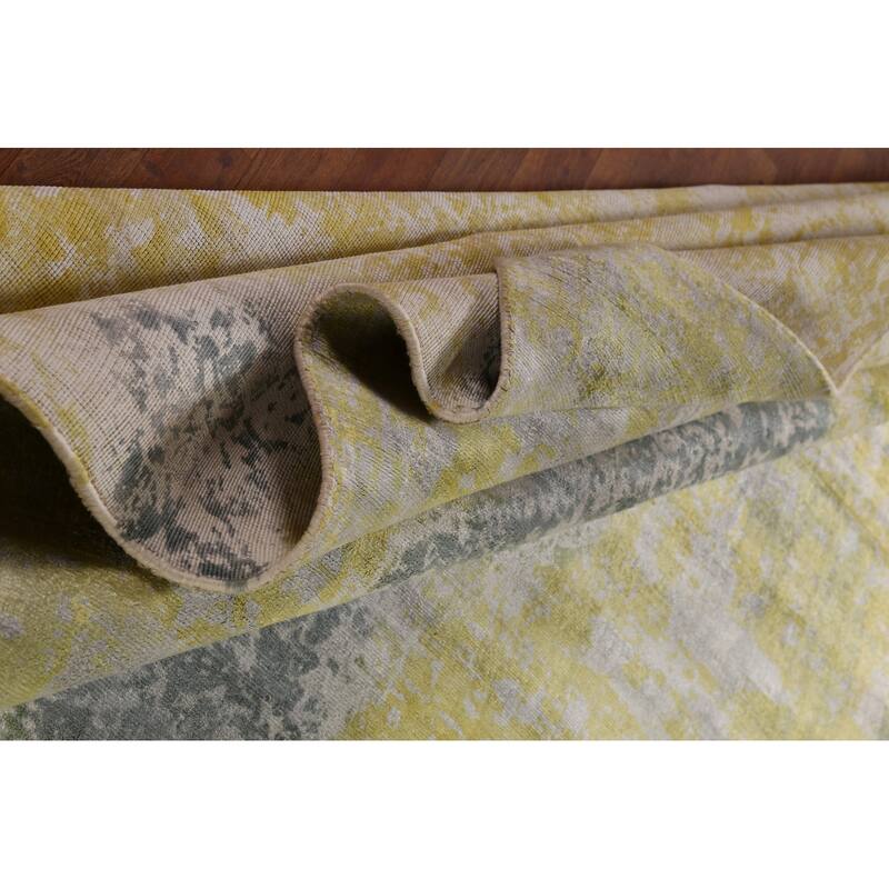 Modern Abstract Indian Area Rug Handmade Wool Carpet - 8'11"x 11'10"